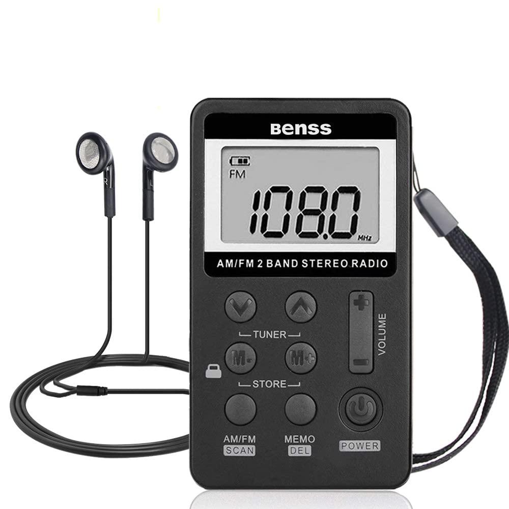 Radio Radio Mini Radio Pocket Am FM Radio cá nhân DSP Điều chỉnh kỹ thuật số Stereo Bộ thu mini với màn hình LCD USB có thể sạc lại và tai nghe để chạy bộ