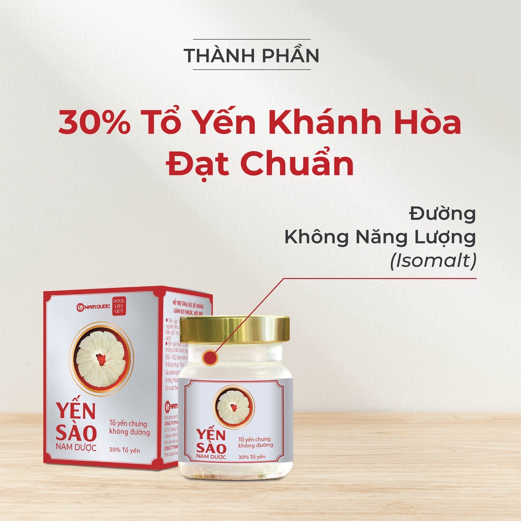 Set Yến sào Nam dượᴄ hộp 6 lọ x 70ml tổ yến chưng không đường bồi bổ sức khỏe, dùng được cho người giảm cân, ăn kiêng, béo phì