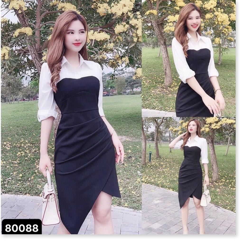 Đầm poly 2 da phối voan dành cho các nàng cực xinh , tôn dáng THỜI TRANG NEMO36 STORE