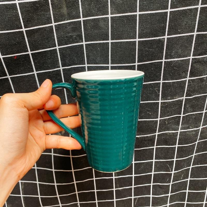 Cốc ly sứ có quai dáng nhọn 330ml cao 12cm - Nhiều màu lựa chọn - Gốm sứ Bát tràng