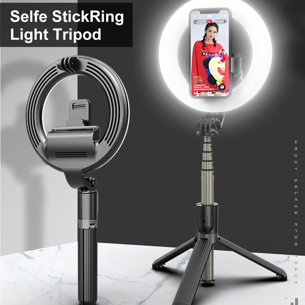 Gậy chụp ảnh tự sướng không dây Bluetooth L07 Chân máy chụp từ xa hoặc cầm tay có thể gập lại với đèn LED vòng 5 inch để phát trực tiếp