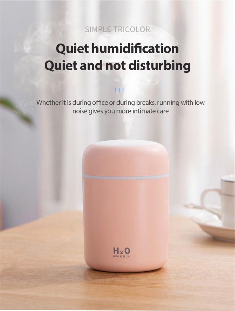 300Ml Máy Tạo Độ Ẩm Phun Sương Máy Khuếch Tán Lọc Không Khí Mát Thoáng Mát USB Thoáng Mát Phun Sương Dành Cho Bé Du Lịch Trẻ Em Ô Tô Với Nhiều Màu Sắc đèn Ngủ