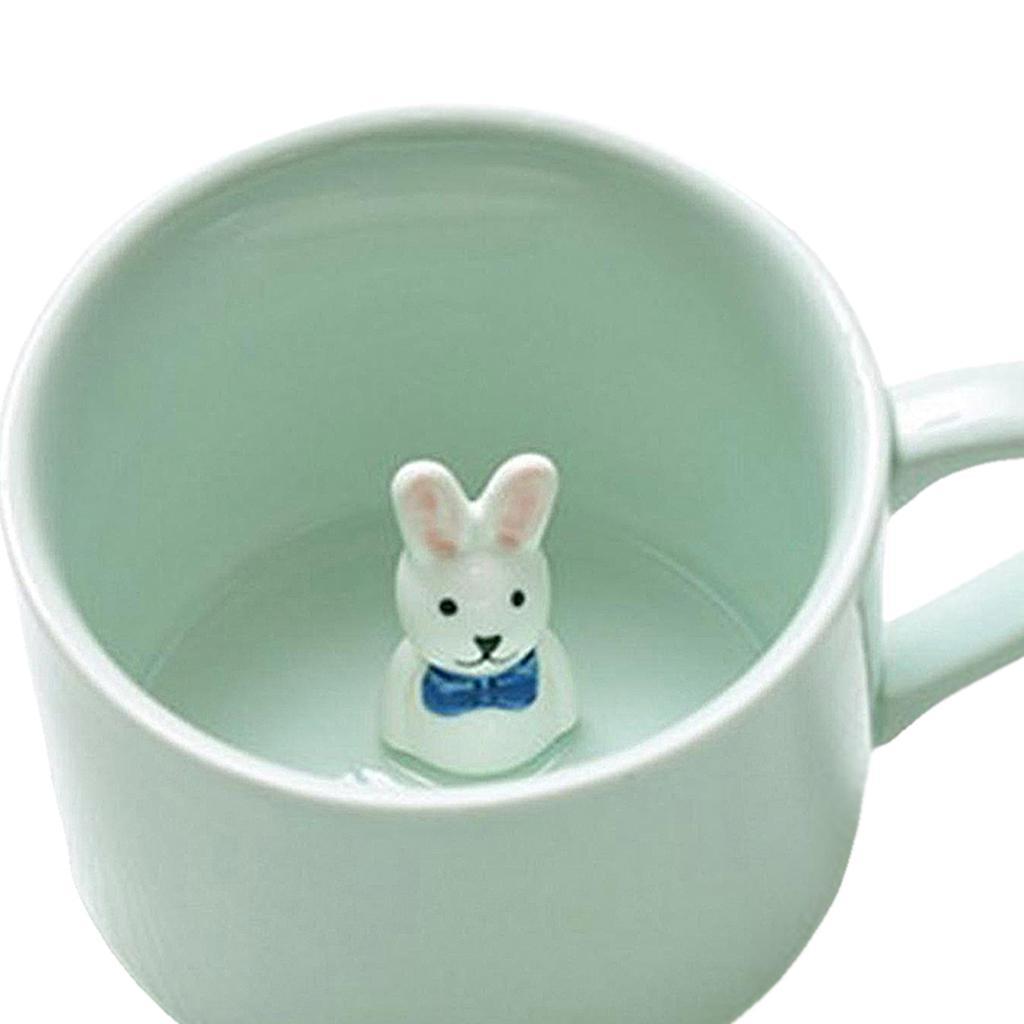 2Pcs 3D Coffee Mug Cute Animal Inside Ceramic Milk Tea Cup Teacup for Kids