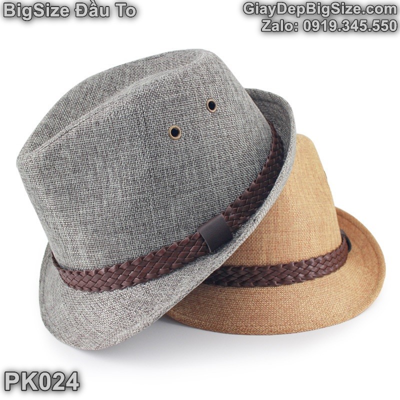 Mũ phớt, nón phớt cỡ lớn cho nam đầu to (chu vi 59-61cm). Big size Fedora-Trilby Hats for big head - PK024