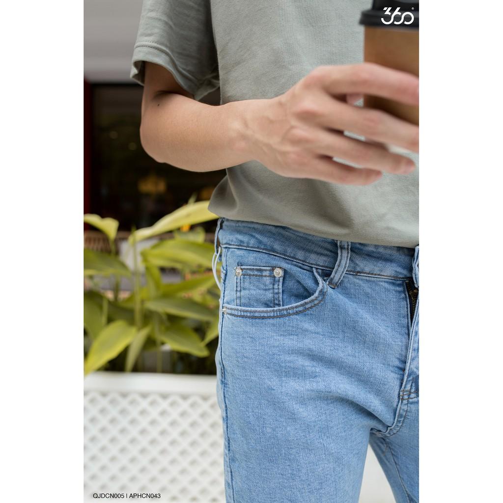 Sale Quần jean nam 360 BOUTIQUE dáng dài trẻ trung, năng động - QJDCN005