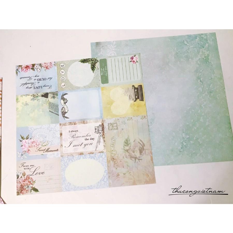 Giấy Scrapbook, Album, thiệp cao cấp in 2 mặt ( 2 tờ)