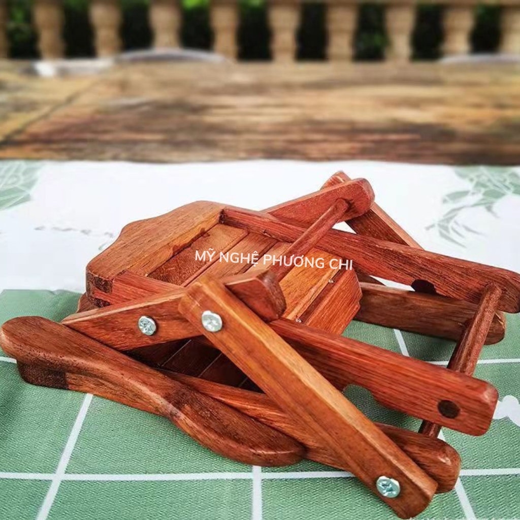 Giá Đỡ Điện Thoại Di Động Hình Chiếc Ghế Làm Bằng Gỗ Trắc Có Thể Gấp Gọn | Mỹ Nghệ Phương Chi