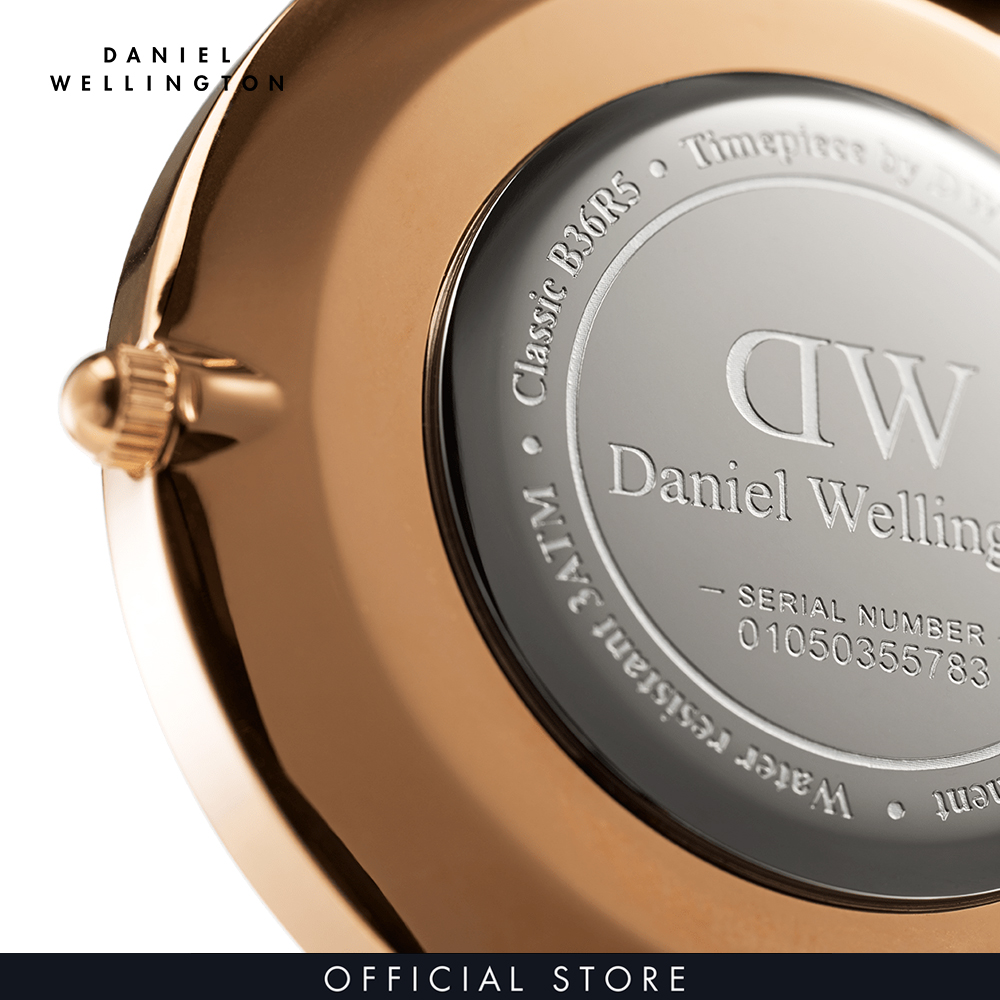Đồng hồ Nam, Nữ Daniel Wellington dây da - Classic Sheffield mặt trắng - vỏ vàng hồng