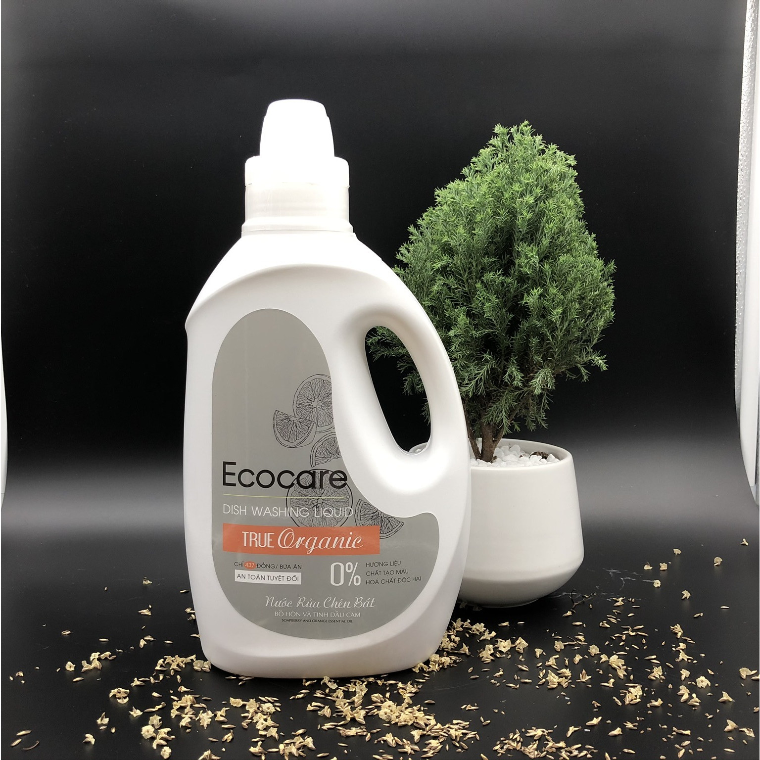 Nước rửa chén hữu cơ Bồ hòn và tinh dầu Vỏ Cam 2000ml thương hiệu Ecocare