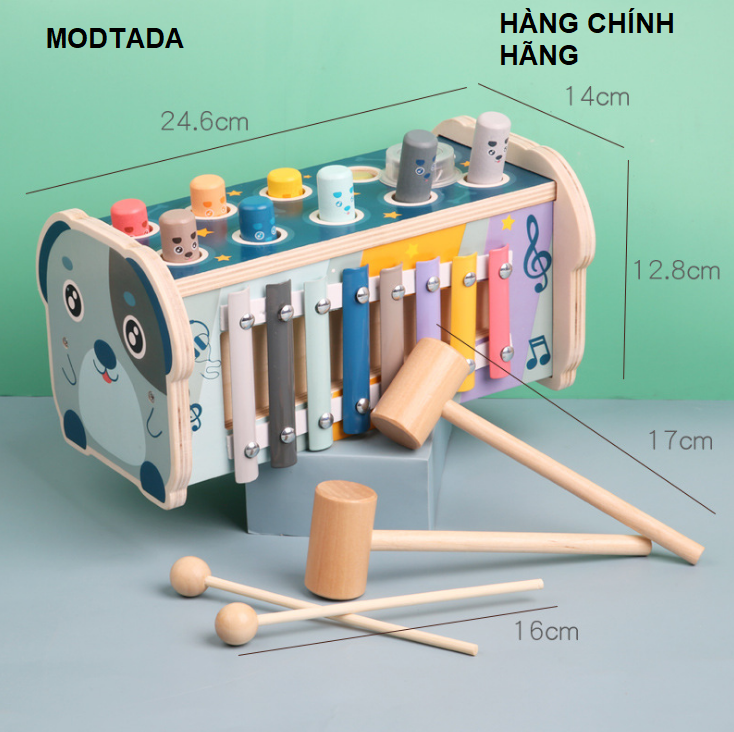 ĐỒ CHƠI ĐẬP CHUỘT.KÈM ĐÀN GỖ CHO BÉ ,KÈM TRÒ CHƠI RÈN LUYỆN THÔNG MINH CHO BÉ- CÓ NHẠC { 3 IN 1}-HÀNG CAO CẤP CHÍNH HÃNG MODTADA