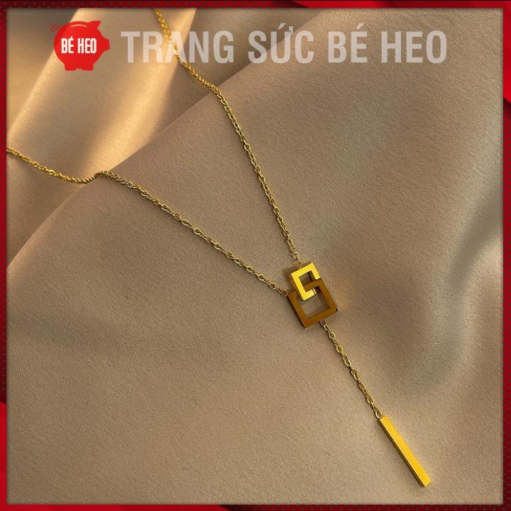 Dây chuyền titan khóa vuông - Trang sức Bé Heo BHDC266