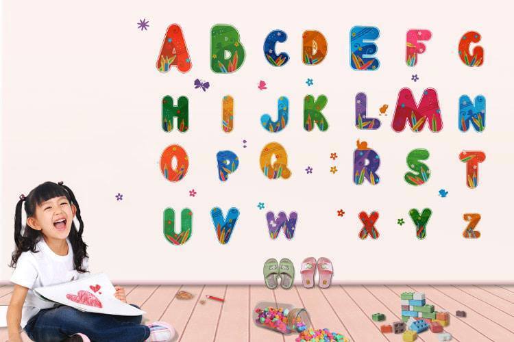 Decal dán tường Chữ cái sắc màu 2 - HP480