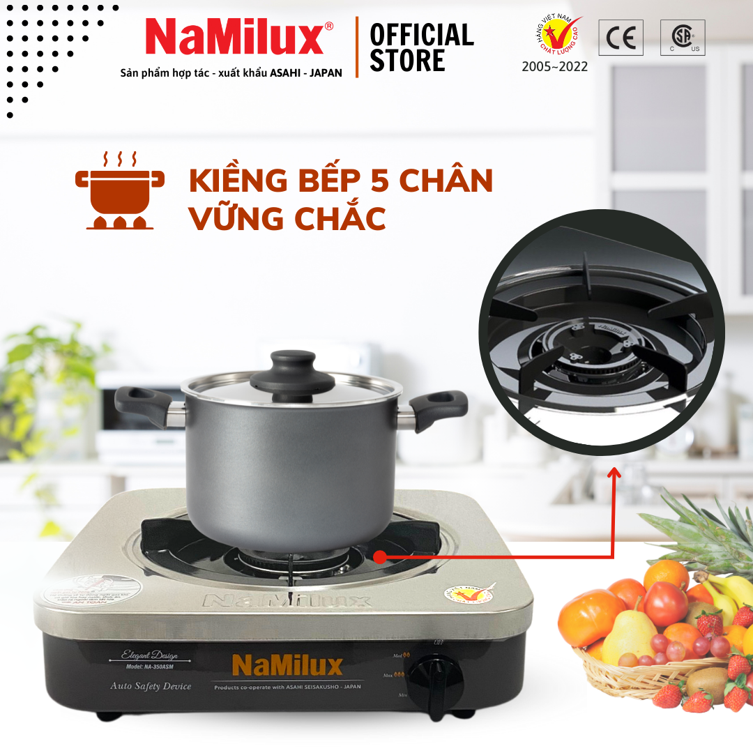 Bếp Gas Đơn Cao Cấp NaMilux NH-210ASM /NA-350ASM│Cảm Ứng Tự Động Ngắt Gas│Lượng Gas Tiêu Thụ Tối Đa 215g/giờ│Hàng Chính Hãng