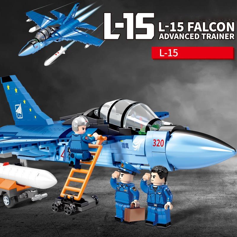 Đồ chơi Lắp ráp Máy bay Falcon L-15, Sembo Block 202187 Falcon Advance Trainer, Xếp hình thông minh, Mô hình máy bay