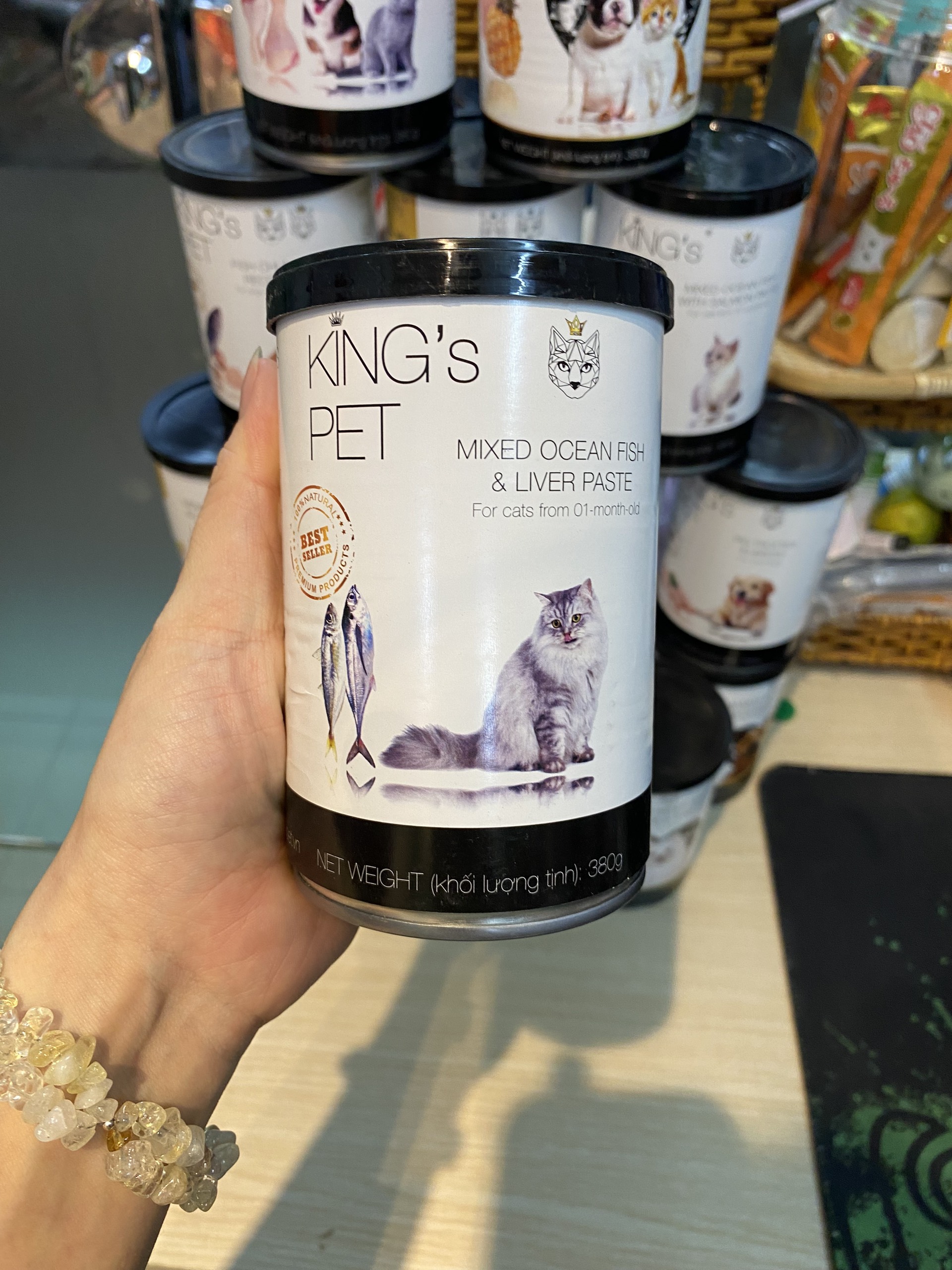 PATE KING PET by BẢO ANH CHO CẢ CHÓ MÈO KHÔNG CHẤT BẢO QUẢN NHIỀU VỊ LON 380G