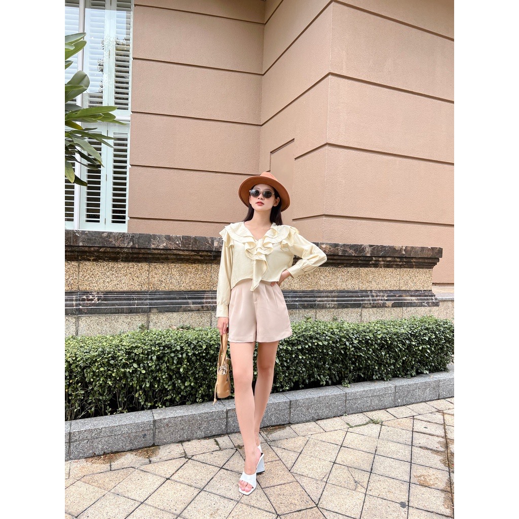 YU CHERRY | Áo Ruffle Heart YA414