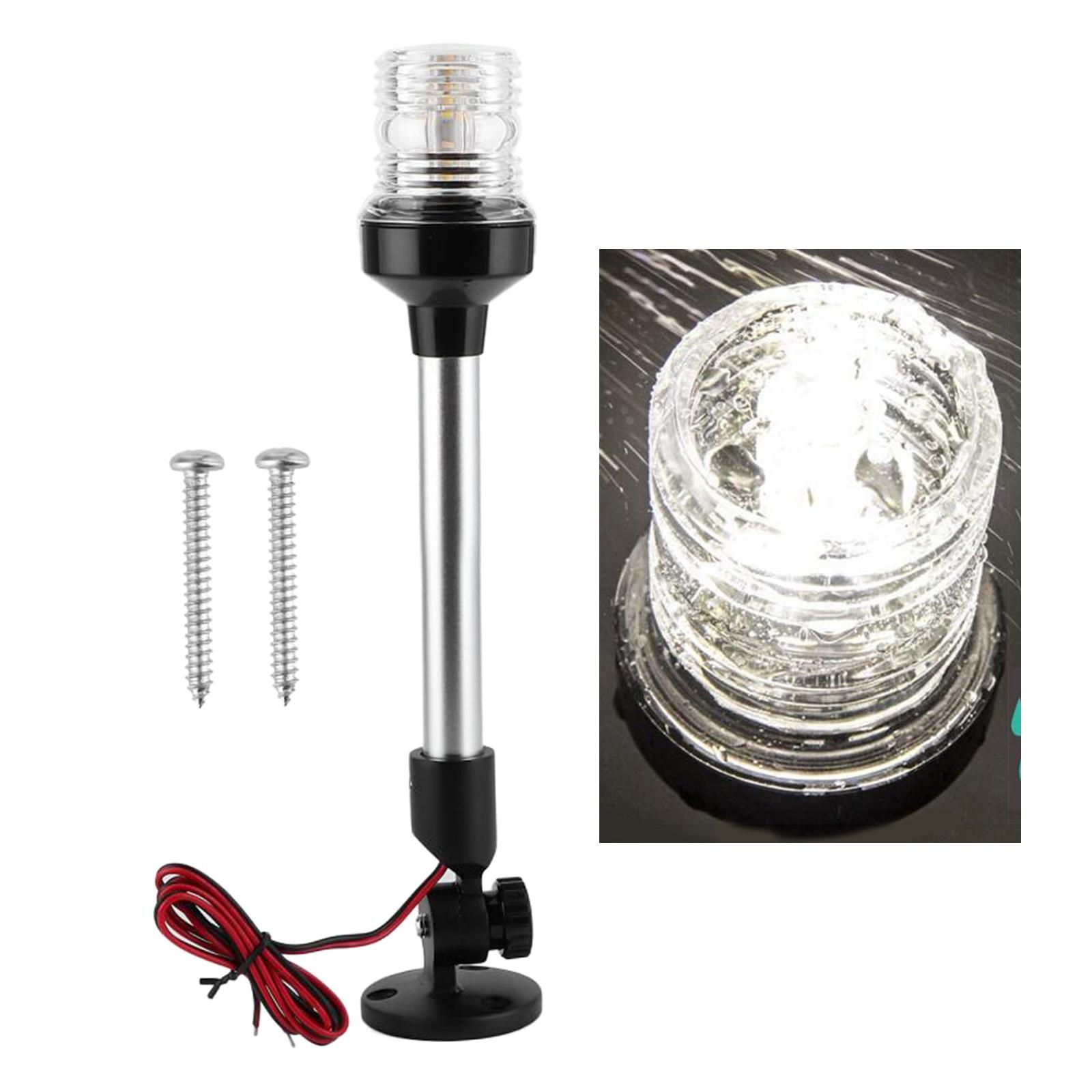 White LED Fold Down Boat Stern Light Boat Anchor Light for Pontoon and Fishing Boat