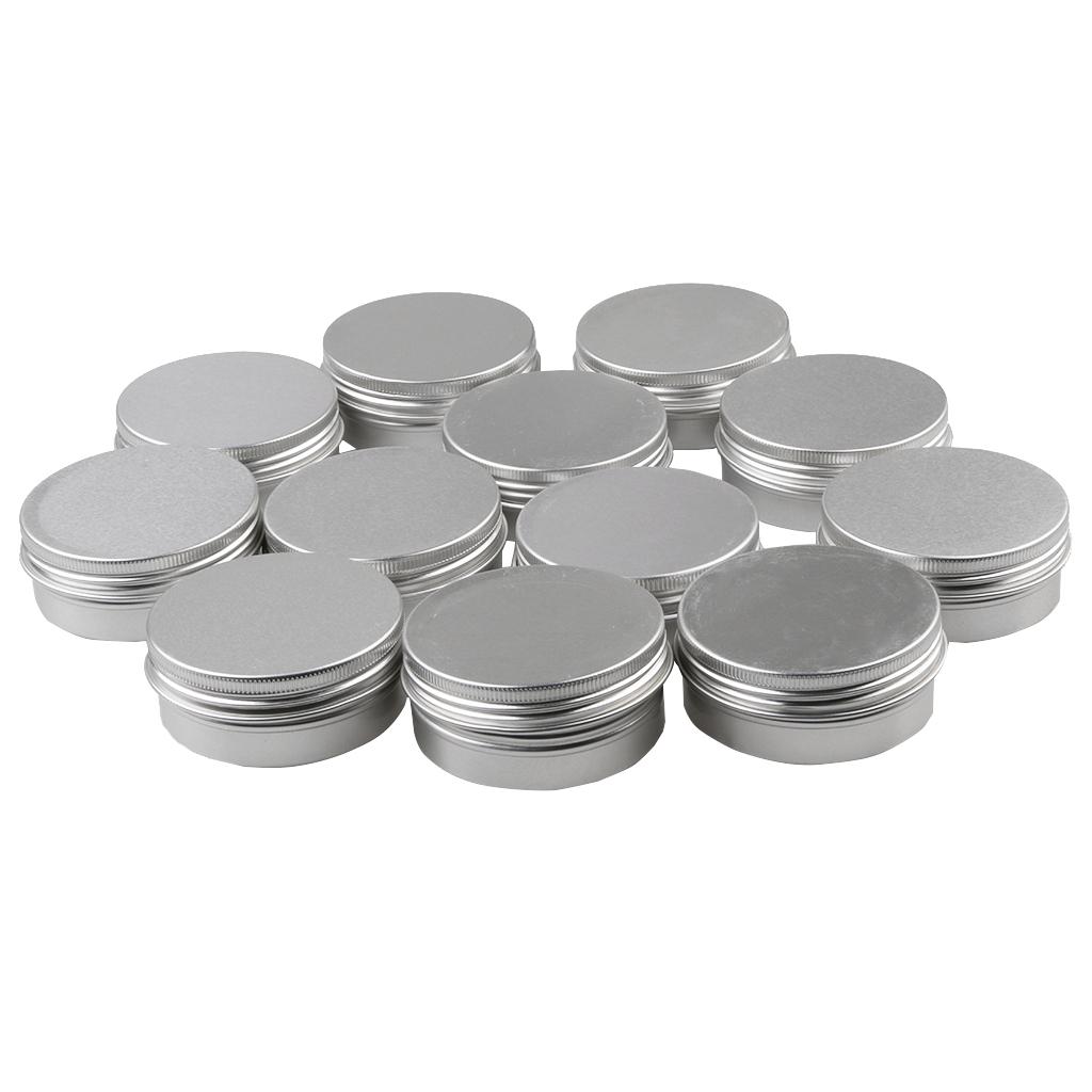 Lô 12 Nhôm Tròn Nắp Vặn Đựng Mỹ Phẩm Son Dưỡng Môi Hộp Thiếc Đựng