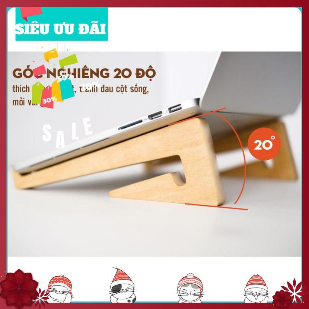 ️Giá Đỡ, Kệ Tản Nhiệt Cho Laptop, Macbookk Bằng Gỗ Thông Tự Nhiên Dạng Chữ V Vừa Kê + Dựng Gọn Laptop