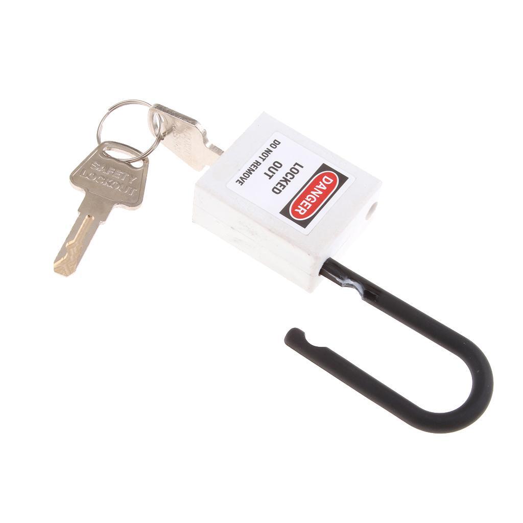 2xSafety Security Lockout Padlock Keyed Different PVC Stainless Steel -White