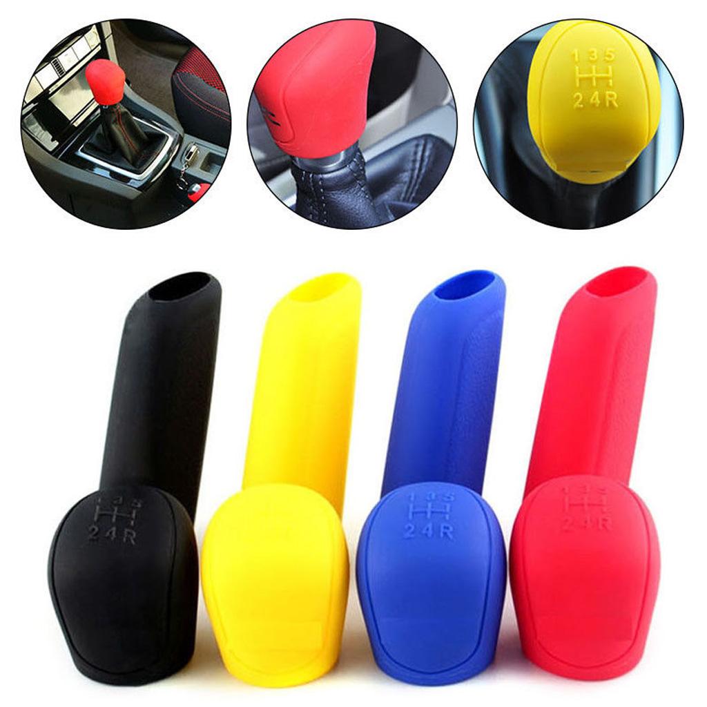 5 Speed Manual Car Gear Shift Knob+Handbrake Cover Silicone Sleeve