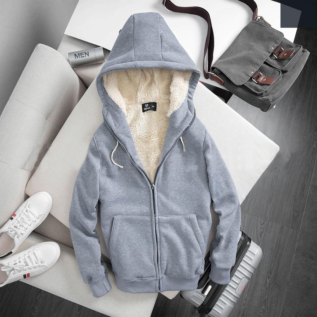 Áo khoác hoodie lót lông dày dặn siêu ấm hàng việt nam chất lượng