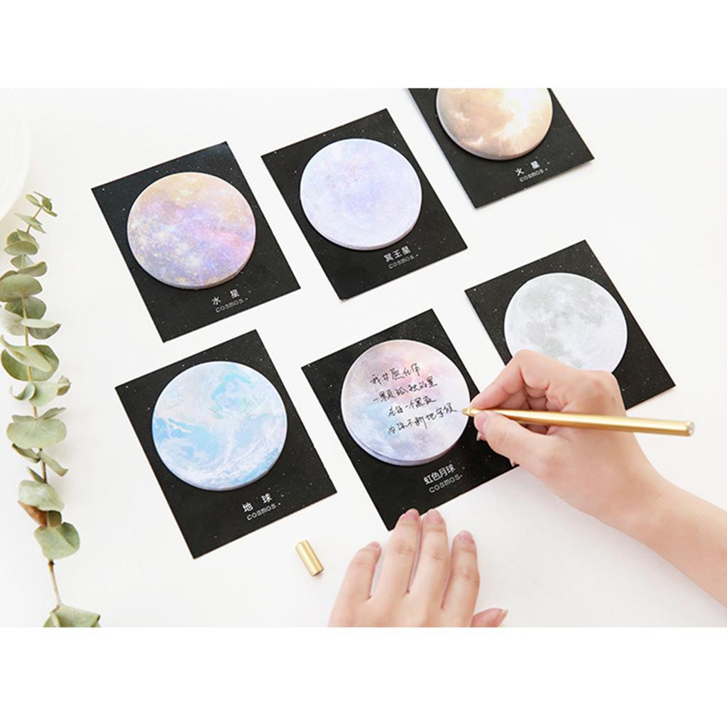 2x30 Pieces Planet Sticky Note Round List Memo Notes Earth