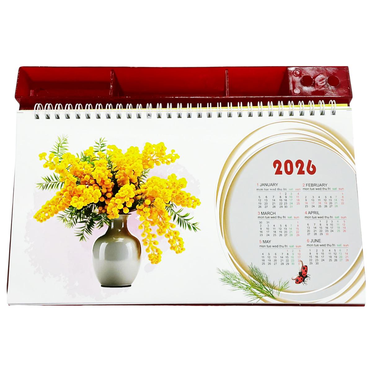 Lịch Bàn Tuần Đế Nhựa Bính Ngọ 2026 - Văn Khoa (Mẫu Màu Giao Ngẫu Nhiên)