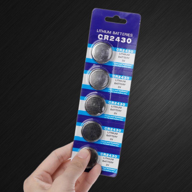 5 Chiếc Pin Nút CR2430 3V Điện Tử Lithium Đồng Xu Cell Pin DL2430 BR2430 ECR2430 KL2430 EE6229 Đồng Hồ đồ Chơi Tai Nghe