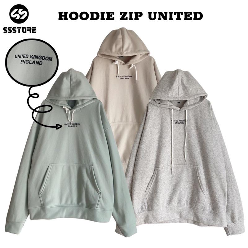 Áo Hoodie nỉ bông UNITED 2 màu form rộng unisex nam nữ