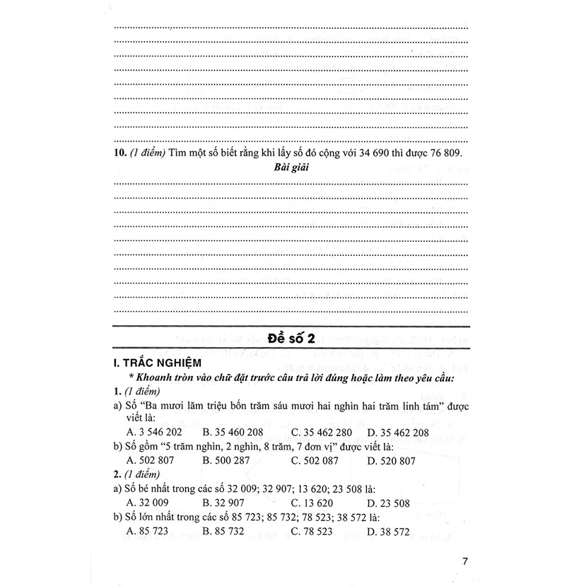 Bộ Đề Kiểm Tra Môn Toán Lớp 4 Tập 1 (Dùng Kèm SGK Kết Nối Tri Thức Với Cuộc Sống) - HA