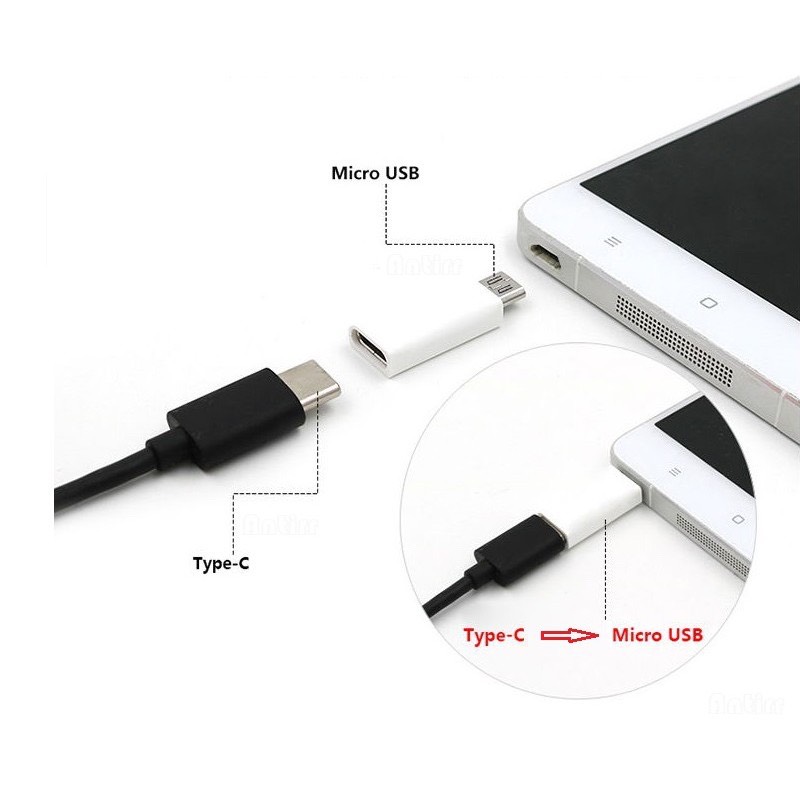 Đầu chuyển Type C sang Micro Usb Jack chuyển cho máy andoird adapter ( Vào Type C Ra Micro Usb )