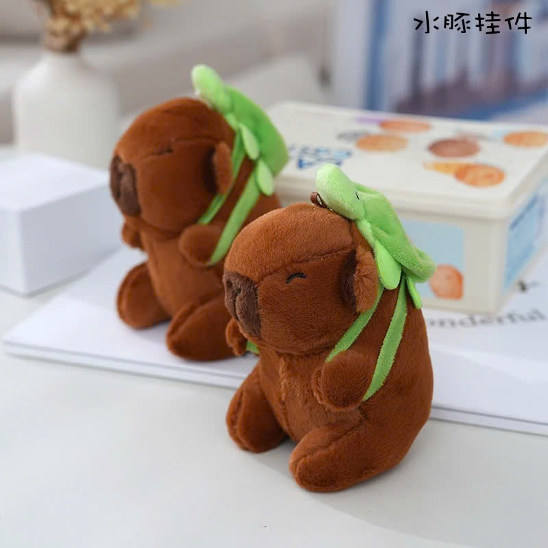 Gấu Bông Chuột Capybara Đeo Túi Rùa - Capybara Đáng Yêu Quà Tặng Bạn Gái Đồ Chơi Nhồi Bông Cao Cấp 23cm