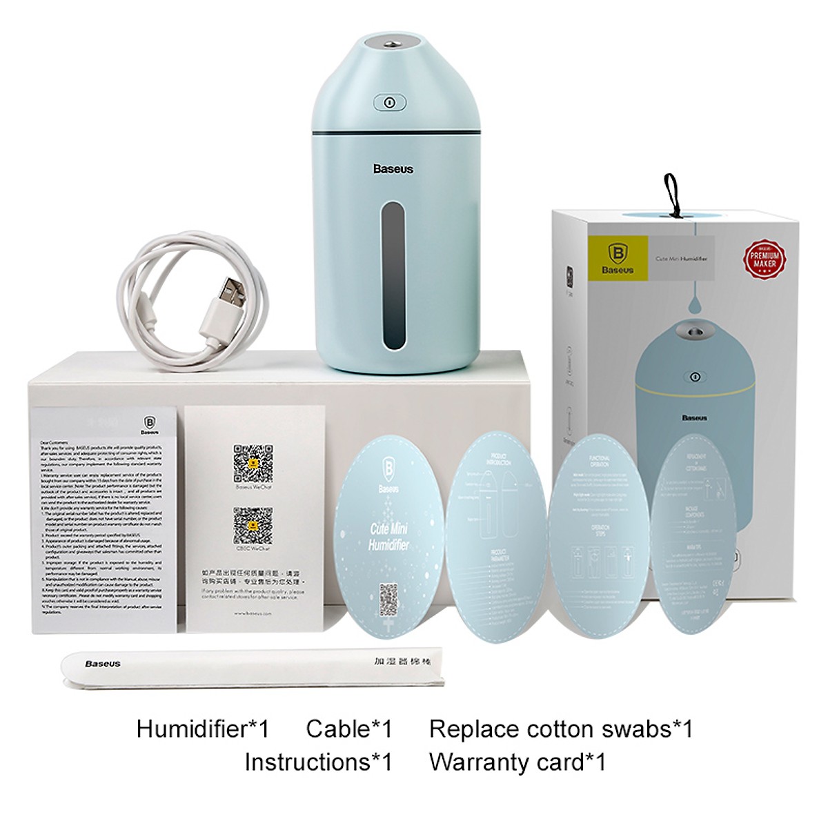Máy Phun Sương Tạo Ẩm Mini Baseus C9 - Hàng nhập khẩu