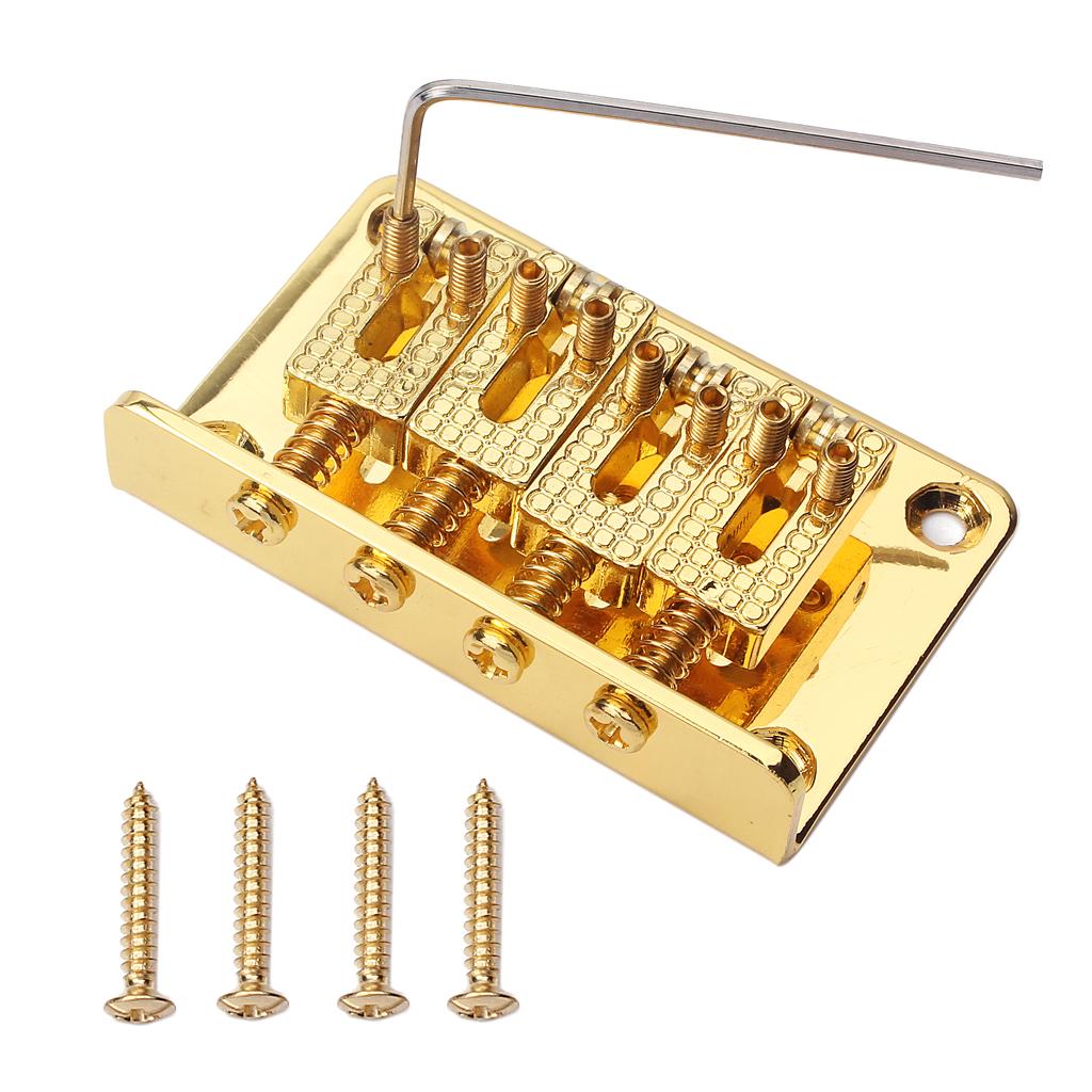 4 String Guitar Bridge for Box Guitar Parts Replacement Gold