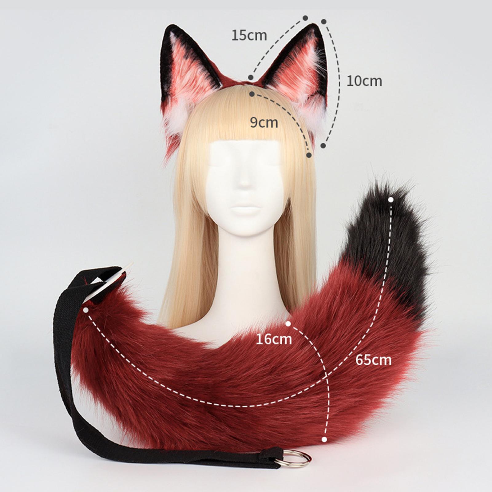 Ears and Tail Set Anime Cosplay Headwear Headband Hair Hoop Hair Accessories Hair Clip for Party Holidays Gifts Stage Performance Props
