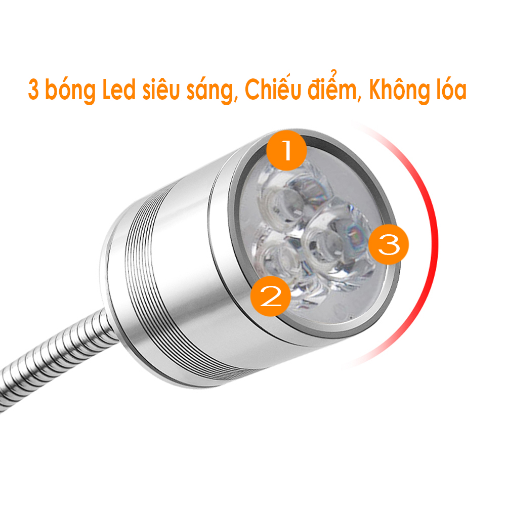 Đèn Led chiếu rọi trang trí gắn tường đầu giường 5W-220V Tích hợp đèn ngủ và Đèn đọc sách BOFIT - DW204