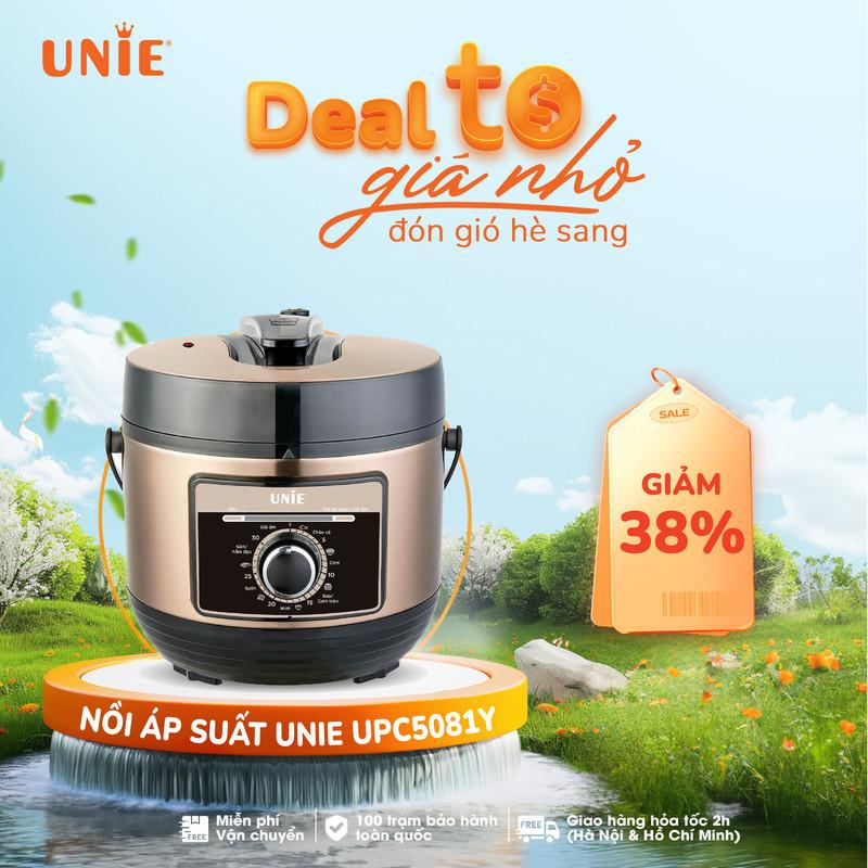 Nồi áp suất Unie UPC5081Y, 7 chức năng đun nấu đa năng,Lòng nồi tráng men chống dính Ceramic,công suất lớn - Hàng Chính Hãng