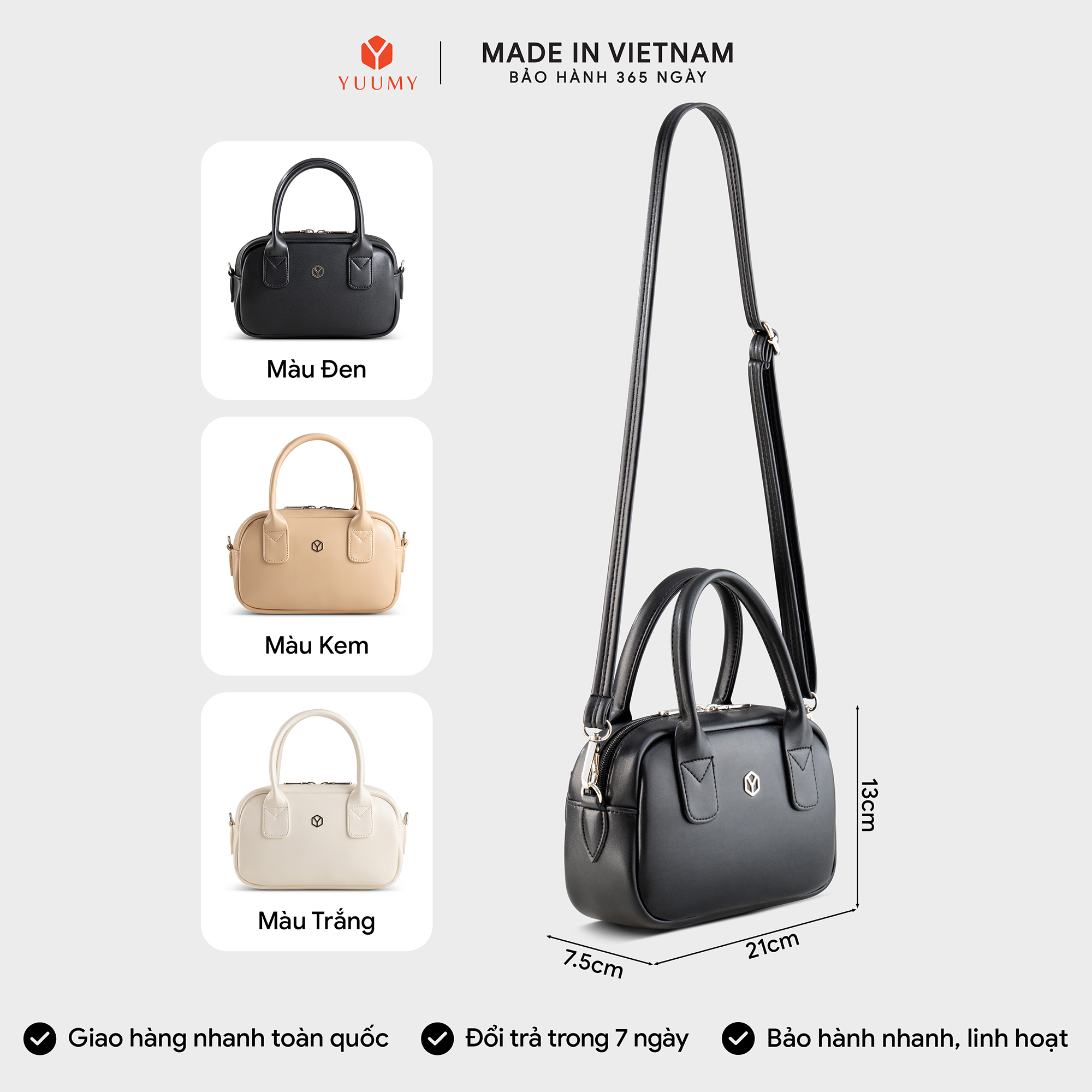 Túi Yuumy ( Thời trang nữ dáng hộp nhỏ gọn tinh tế - Túi xách da Seasand YTX89 )