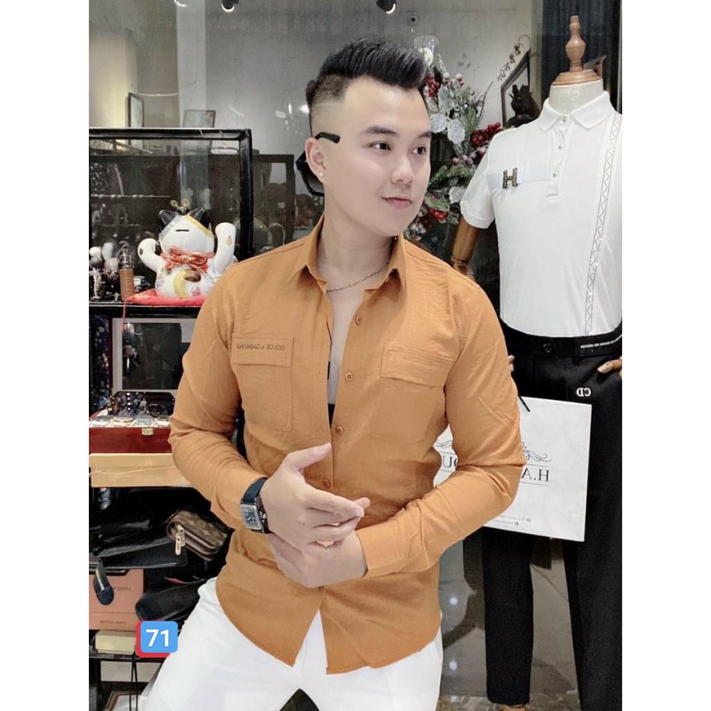 Áo Sơ mi Nam cao cấp Áo sơ mi nam vải đũi cao cấp Phong Cách Thời Thượng GH78