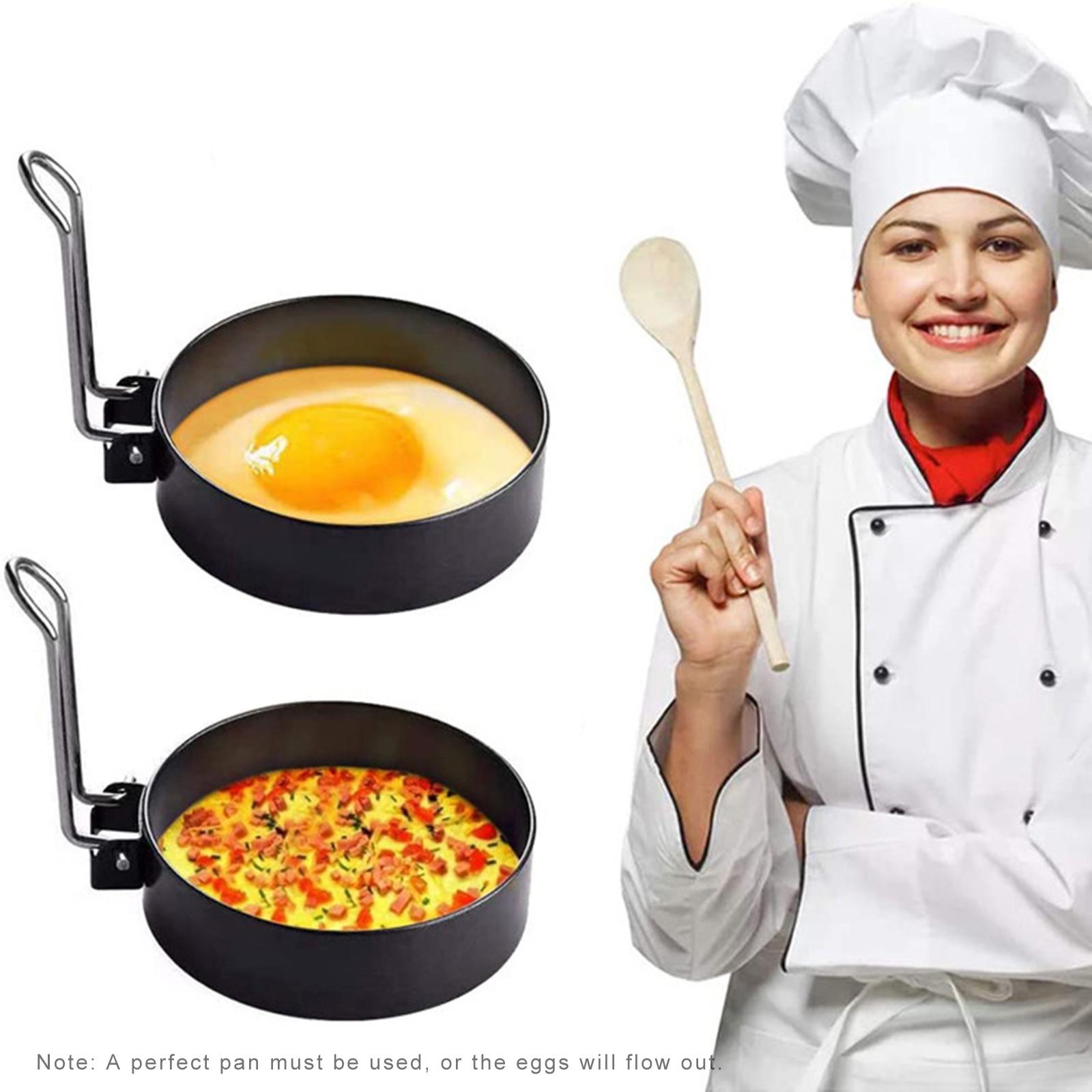 Vòng rán trứng này được làm bằng thép không gỉ chất lượng cao có phụ kiện tay cầm bằng kim loại dễ sử dụng