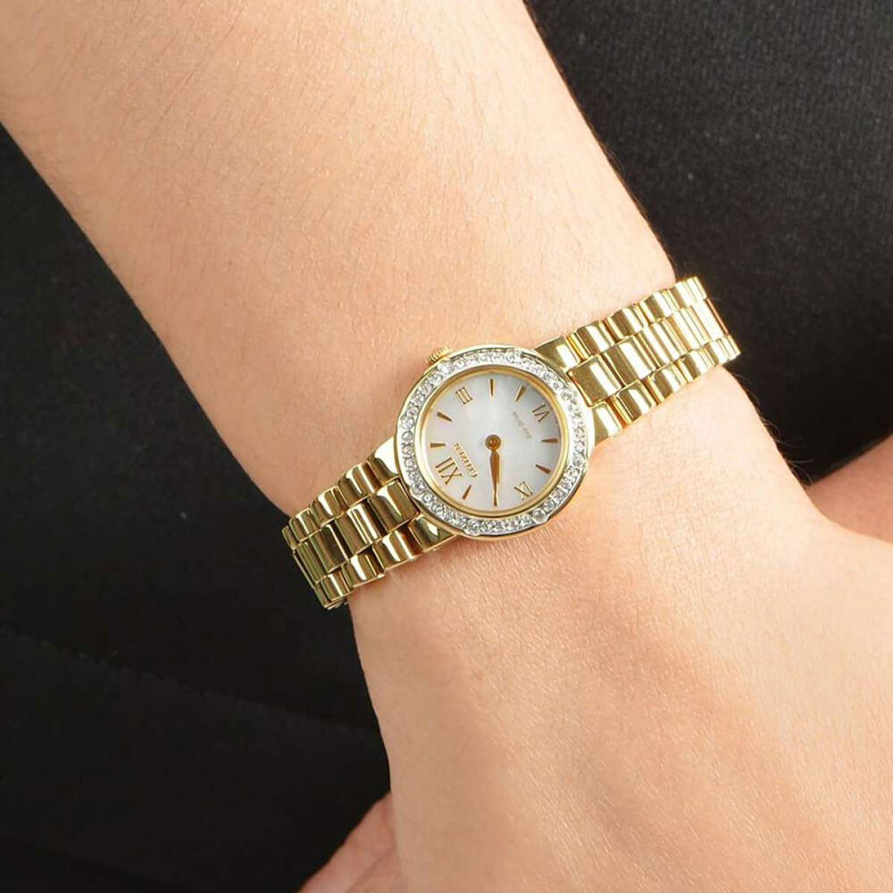 Đồng Hồ Nữ Citizen Đính Đá Swarovski Dây Thép Không Gỉ EW9822-83D - Mặt Xà Cừ