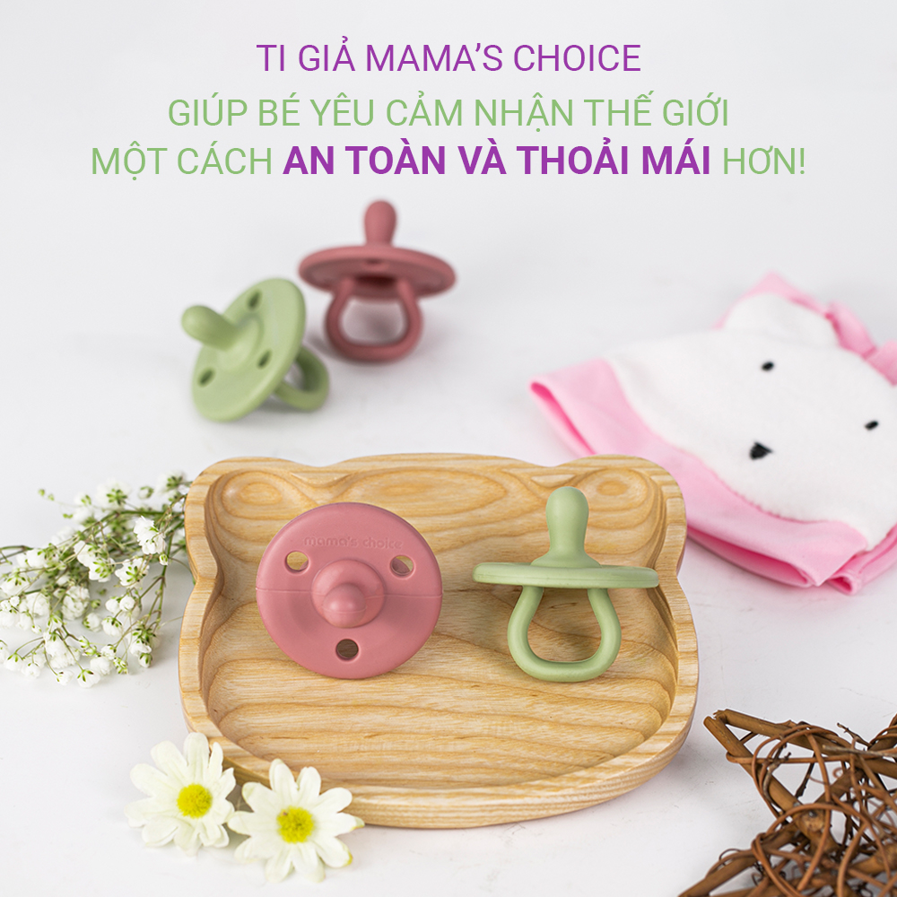 [QUÀ TẶNG ĐỘC QUYỀN] Ti Giả Mama's Choice Cao Cấp, Núm Ti Silicone Siêu Mềm và An Toàn Cho Bé Yêu