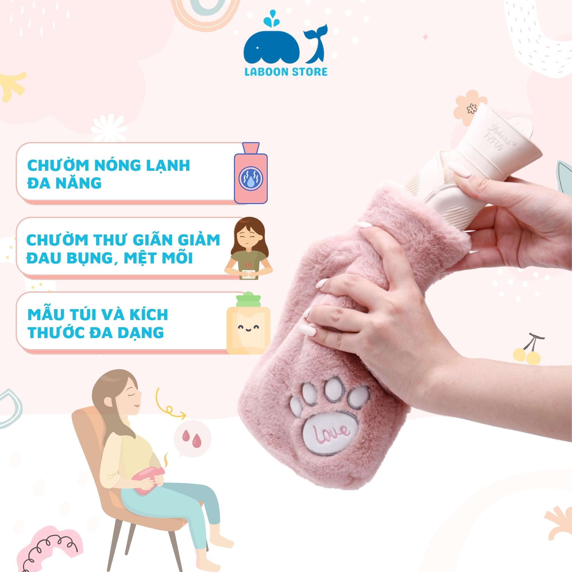 Túi chườm bụng kinh đa năng Laboon 1000ml phiên bản Couple in love, quà tặng ý nghĩa dễ thương cho bạn gái