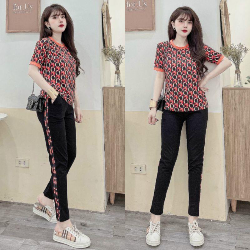 Bộ đồ nữ phối họa tiết mắc xích siêu xinh đẹp
