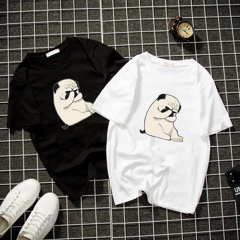 Áo thun form rộng unisex pug dễ thương vải dày mịn 2019T22020