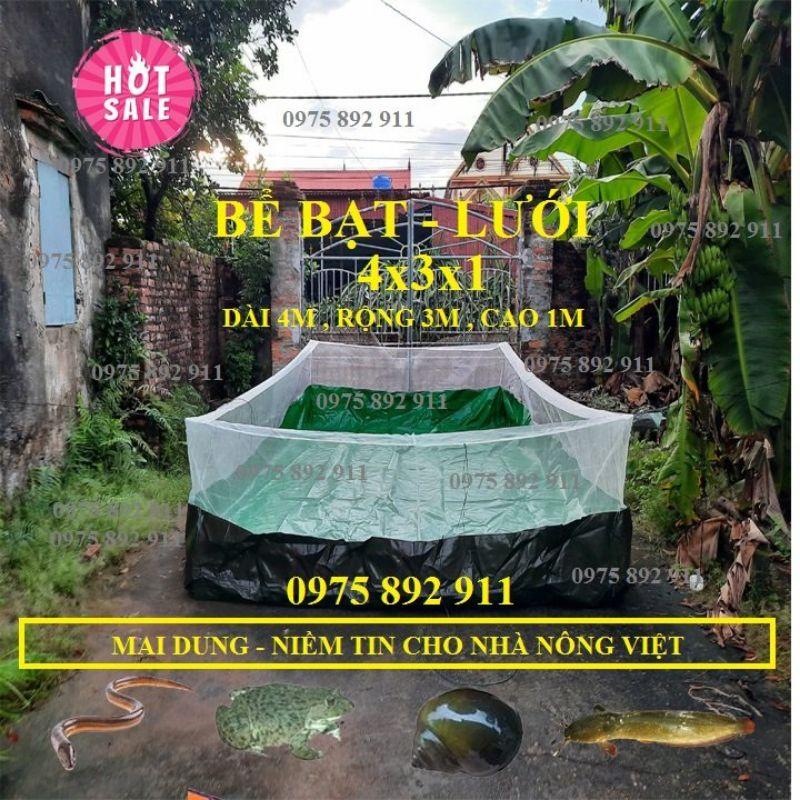 Bể bạt lưới nuôi ốc ếch cá