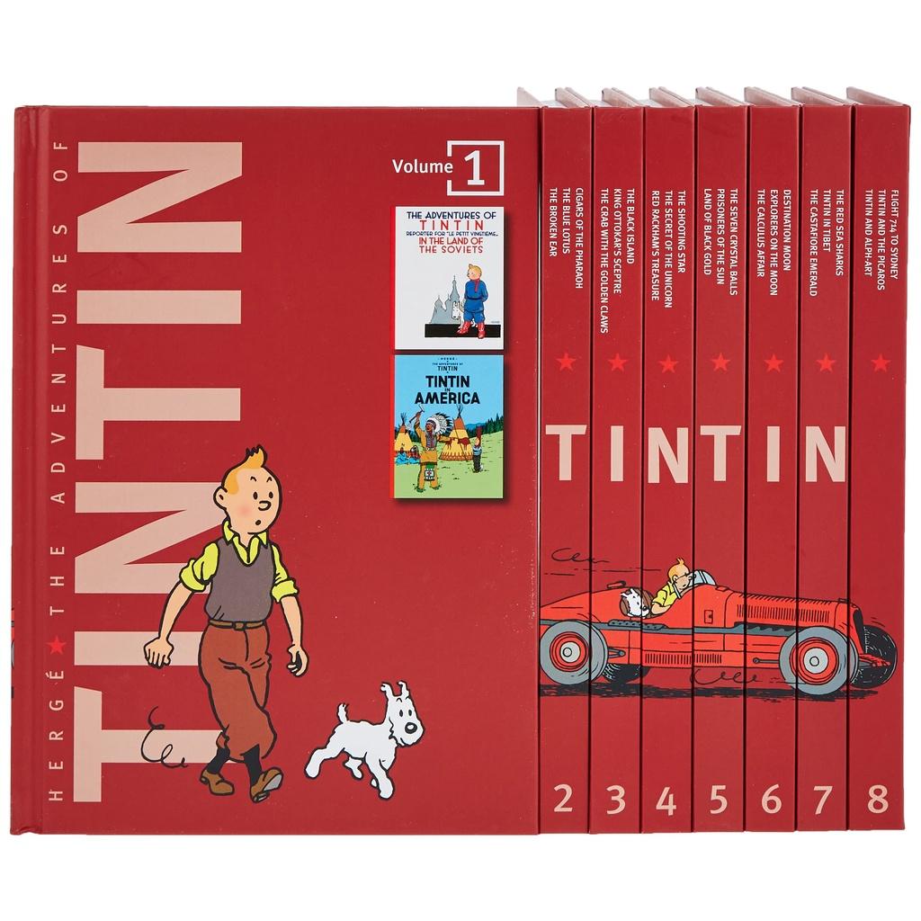 Tintin bộ 8q nhập màu bìa cứng boxset
