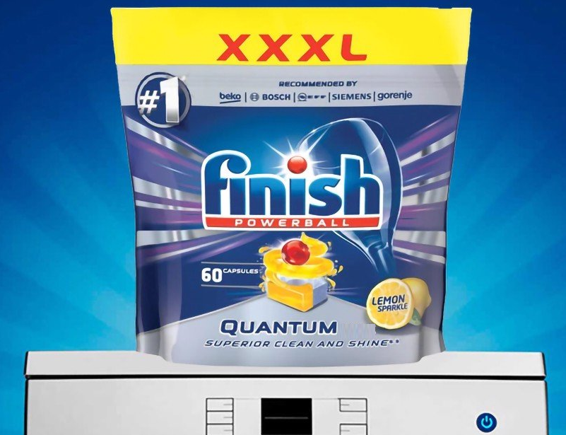 Túi 60 viên rửa bát Finish Quantum Dishwasher Tablets Lemon Sparkle QT025460 - hương chanh