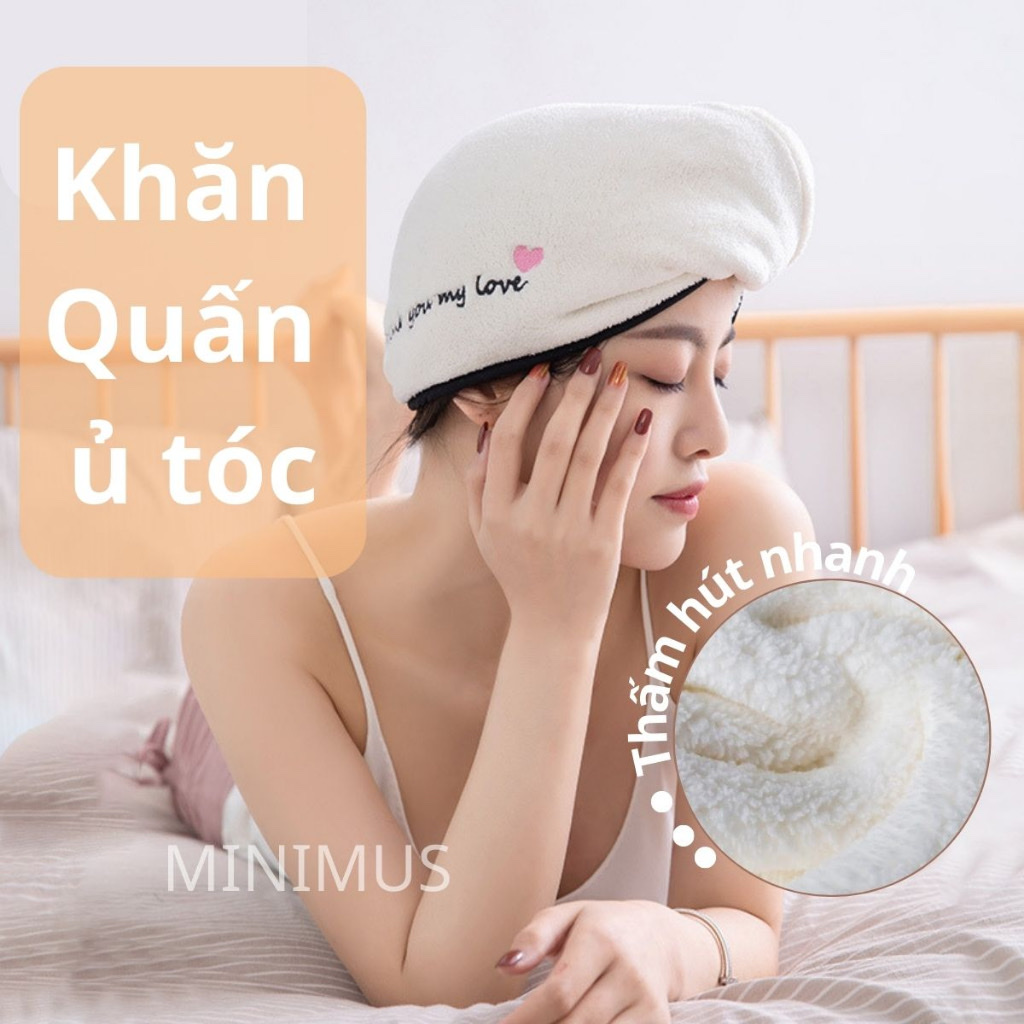 Khăn quấn khô tóc ,mẫu mới . vải cotton mềm ,siêu thấm hút ,quấn ủ tóc quấn tóc khô siêu nhanh 